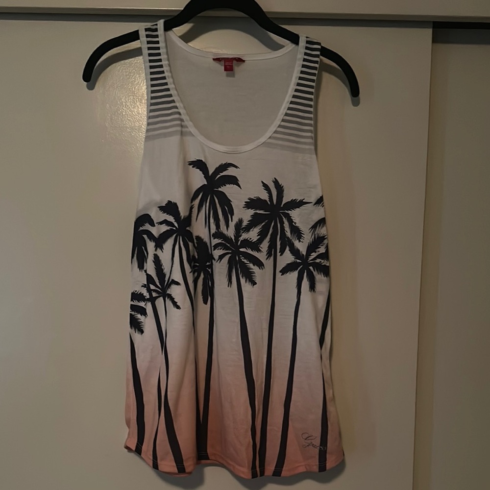 Guess Palm Tree ombré tank